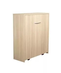 MOBILE LETTO SINGOLO ESTRAIBILE A SCOMPARSA CON RETE E MATERASSO MARRONE 80X190 CM