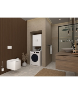 Mobile per lavatrice 2 ante bianco fiammato 66x62x194,3 cm