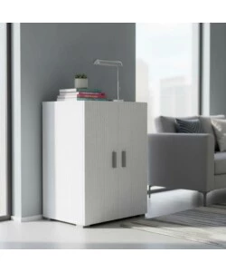 Mobile multiuso 2 ante bianco fiammato 66x45,1x88,5 cm