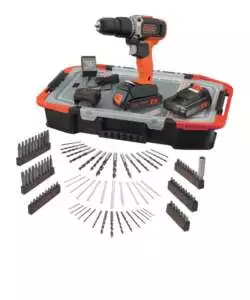 Kit valigetta trapano avvitatore a percussione abatteria Black+Decker "BCD003C2AST-QW" 2 batterie 18V