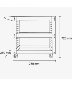 Carrello porta attrezzi Essenza 3 ripiani 75x35x72 cm