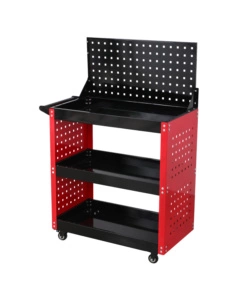 Carrello porta attrezzi 3 ripiani con pannello 75x35x106 cm