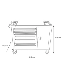Carrello porta attrezzi Essenza 7 cassetti 113x47x97 cm