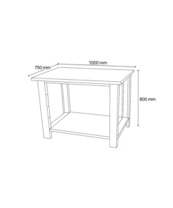 Banco da lavoro essenza in acciaio 100x75x80 cm
