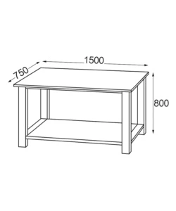 Banco da lavoro Essenza in acciaio 150x75x80 cm