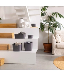 CESTO PORTABIANCHERIA KETER "CURVER SOFTEX" ANTRACITE 26,4X19,4X11,1 CM