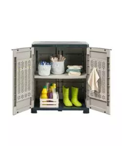 Armadio basso Bama "Riponi" in resina sabbia 76x46x89 cm