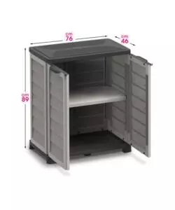 Armadio basso Bama "Riponi" in resina sabbia 76x46x89 cm