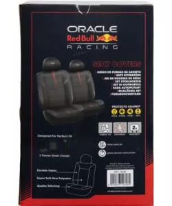 Set 2 pezzi coprisedile auto RedBull "Powerbar" nero e rosso