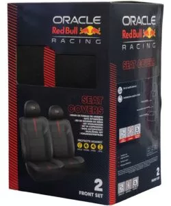 Set 2 pezzi coprisedile auto RedBull "Powerbar" nero e rosso