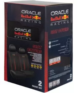 Set 2 pezzi coprisedile auto RedBull "Powerbar" nero e rosso