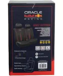 Set 2 pezzi coprisedile auto RedBull "Powerbar" nero e rosso