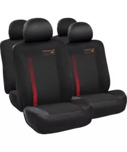 Set 4 pezzi coprisedile auto RedBull "Powerbar" nero e rosso