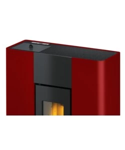 Stufa a pellet ermetica FreePoint "Slim Roxy" bordeaux 6,9 kW