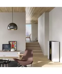 Stufa a pellet ermetica FreePoint "Slim Roxy" bianco 6,9 kW