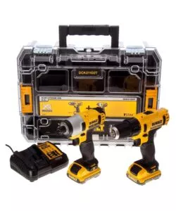 Kit trapano avvitatore e avvitatore ad impulsi a batteria DeWalt "DCK211D2T-QW" 2 batterie 10,8V 2Ah