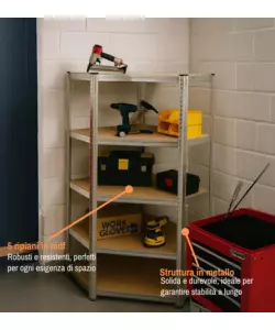 Set 3 scaffali Easy System 5 ripiani