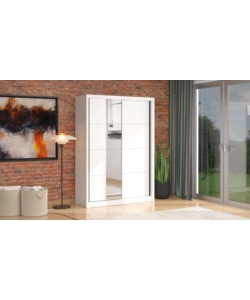 ARMADIO 2 ANTE SCORREVOLI BELLAHOME "ALBA" CON SPECCHIO BIANCO 155,2X59,8X215,7 CM