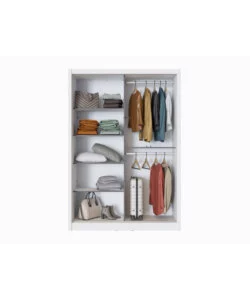 ARMADIO 2 ANTE SCORREVOLI BELLAHOME "ALBA" CON SPECCHIO BIANCO 155,2X59,8X215,7 CM