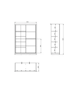 ARMADIO 2 ANTE SCORREVOLI BELLAHOME "ALBA" CON SPECCHIO BIANCO 155,2X59,8X215,7 CM