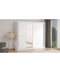 ARMADIO 2 ANTE SCORREVOLI BELLAHOME "ALBA" CON SPECCHIO BIANCO 250,8X59,8X215,7 CM