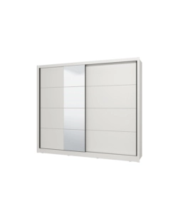 ARMADIO 2 ANTE SCORREVOLI BELLAHOME "ALBA" CON SPECCHIO BIANCO 250,8X59,8X215,7 CM