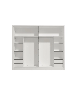 ARMADIO 2 ANTE SCORREVOLI BELLAHOME "ALBA" CON SPECCHIO BIANCO 250,8X59,8X215,7 CM