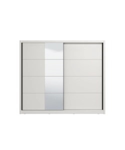 ARMADIO 2 ANTE SCORREVOLI BELLAHOME "ALBA" CON SPECCHIO BIANCO 250,8X59,8X215,7 CM