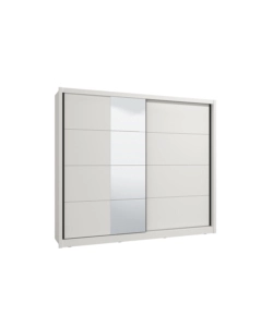 ARMADIO 2 ANTE SCORREVOLI BELLAHOME "ALBA" CON SPECCHIO BIANCO 250,8X59,8X215,7 CM