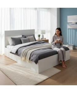 Letto piazza e mezza contenitore BellaHome "Small Double" bianco 120x190 cm