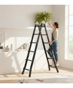 Scala telescopica in acciaio Easy System portata massima 100 kg 4+4 gradini