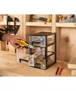 Cassettiera 3 cassetti Stanley "Essential media" 17x24x30 cm