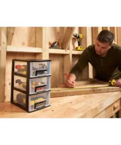 Cassettiera 3 cassetti Stanley "Essential media" 17x24x30 cm