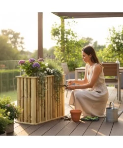 Fioriera verticale in legno EuroGarden 2 scomparti 62x33x65 cm