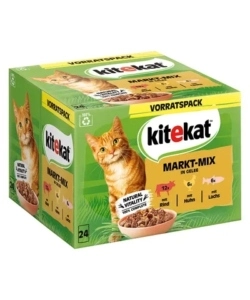 Confezione 24 bustine alimento umido per gatto KiteKat "Il curioso esploratore" 24x85 gr