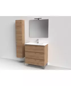 Mobile bagno 3 cassetti "Dafne" quercia naturale 81x47x195 cm