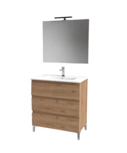 Mobile bagno 3 cassetti "Dafne" quercia naturale 81x47x195 cm