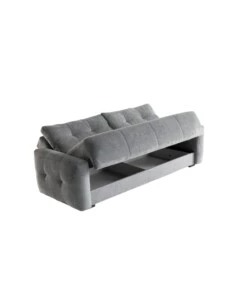 Divano letto BellaHome "Roma" 3 posti in tessuto grigio 236x98x87 cm