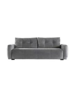 Divano letto BellaHome "Roma" 3 posti in tessuto grigio 236x98x87 cm