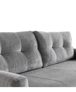 Divano letto BellaHome "Roma" 3 posti in tessuto grigio 236x98x87 cm