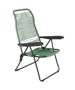 Sedia da esterno pieghevole reclinabile "Lipari" cordonata salvia 105x62x64 cm