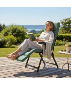 Sedia da esterno pieghevole reclinabile "bomber sicilia" salvia 122x60x61 cm