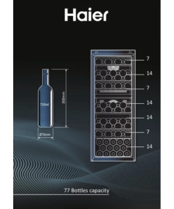 Cantina vino bi-zona Haier "HWS77HGDAU1" 77 bottiglie