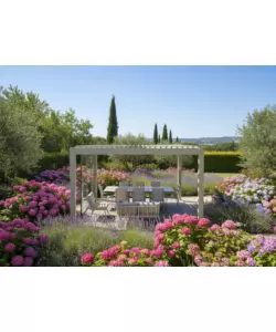 PERGOLA BIOCLIMATICA MOTORIZZATA RIVIERA "ULIVO" IN ALLUMINIO BEIGE 4X4X2,58 MT