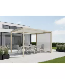PANNELLO OMBREGGIANTE AVVOLGIBILE PER PERGOLE RIVIERA IN ALLUMINIO E TEXTILENE BEIGE LATO 4 M