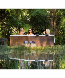 PISCINA IDORMASSAGGIO RIVIERA "AERO PLUS" MARRONE EFFETTO LEGNO 6 PERSONE 180X180X65 CM