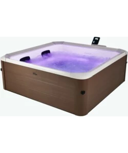 PISCINA IDORMASSAGGIO RIVIERA "AERO PLUS" MARRONE EFFETTO LEGNO 6 PERSONE 180X180X65 CM
