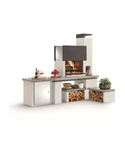 BARBECUE A CARBONELLA IN CEMENTO "NEW YORK" 184X95X246 CM