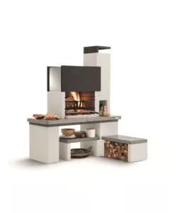 BARBECUE A CARBONELLA IN CEMENTO "NEW YORK" 184X95X246 CM