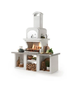 BARBECUE A CARBONELLA IN CEMENTO PALAZZETTI "PAMPLONA" 192X112X214 CM